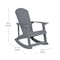 Flash Furniture Gray Adirondack Rockers - Gray Cushions, 2PK 2-JJ-C14705-CSNGY-GY-GG - alternate 4